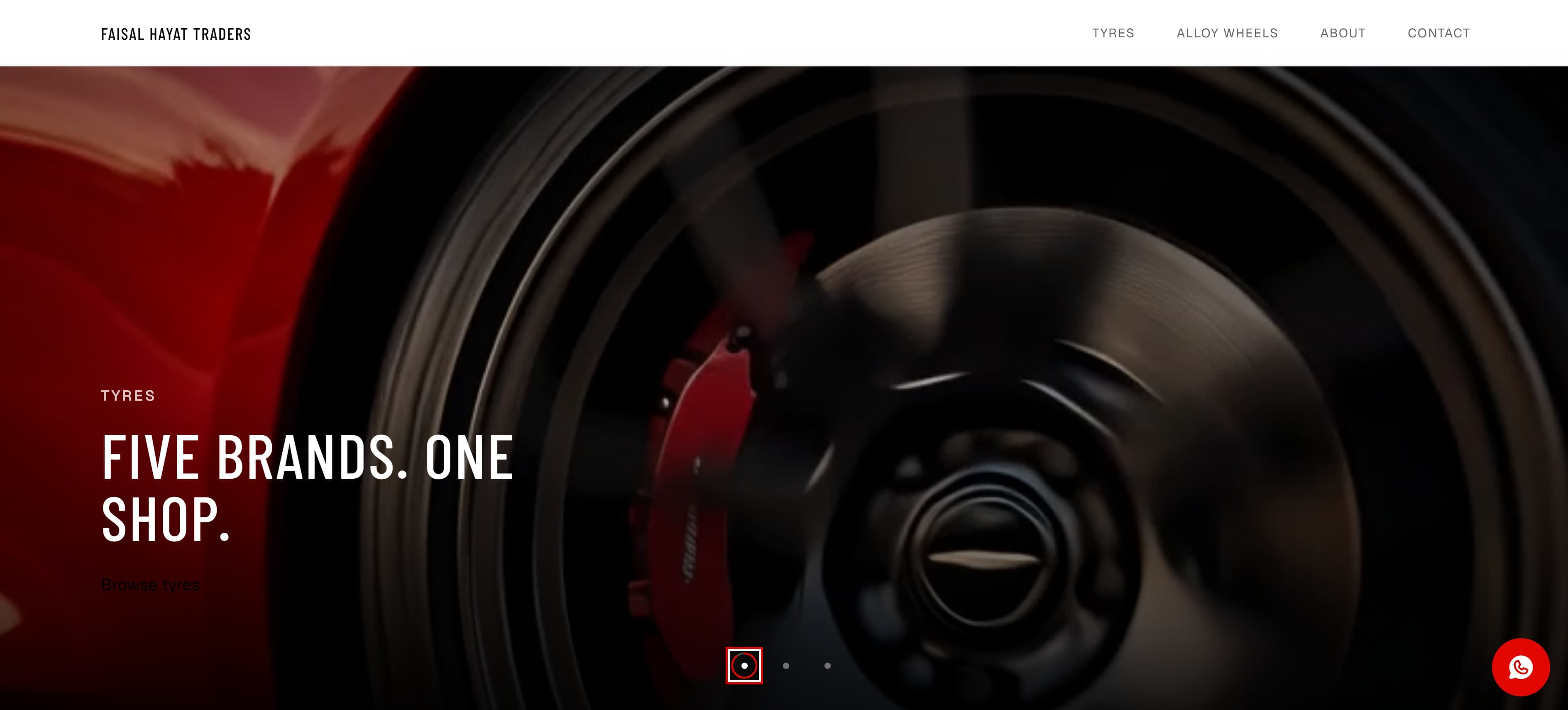 Screenshot of the Faisal Hayat Traders website